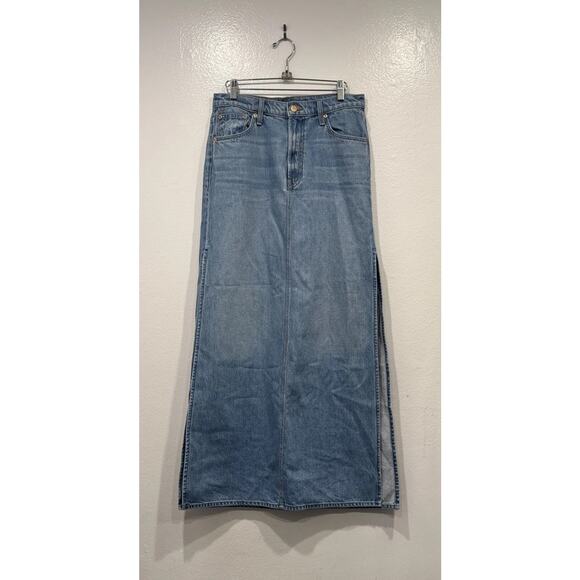 Mother SNACKS Fun Dip Denim Maxi Skirt Women’s Size 26 Wash Nothing Else Like It - Picture 1 of 11